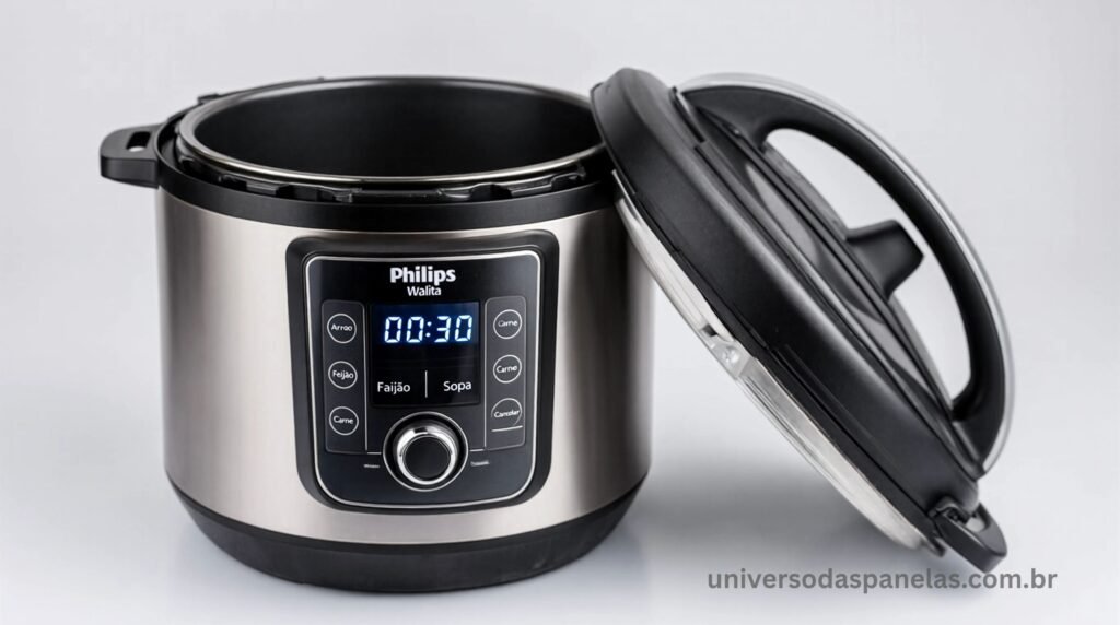 Panela de pressão elétrica Philips Walita com display digital e controles