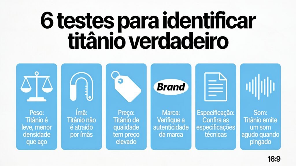 Guia visual para identificar panelas de titânio verdadeiras vs falsas